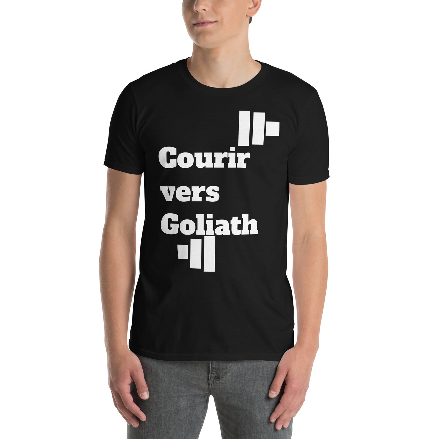 Run Toward Goliath (French) Short-Sleeve Unisex T-Shirt